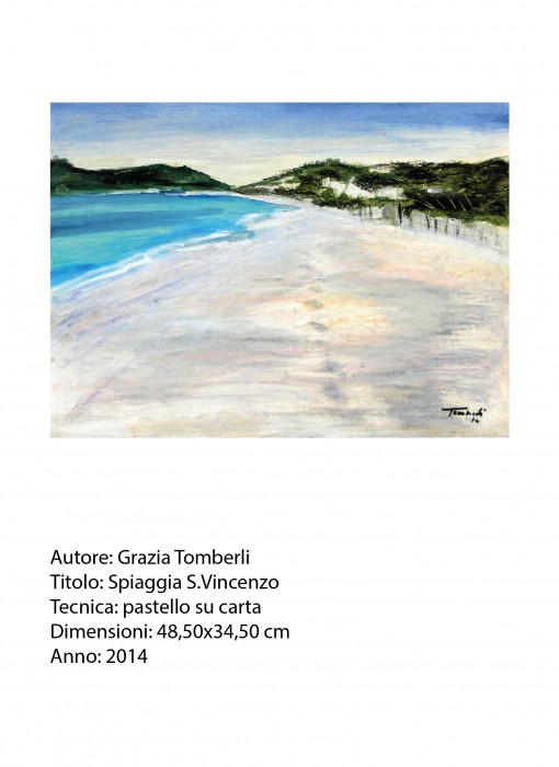 grazia tomberli - Spiaggia S.Vincenzo - 48,50x34,50 - pastello su carta - 2014-01